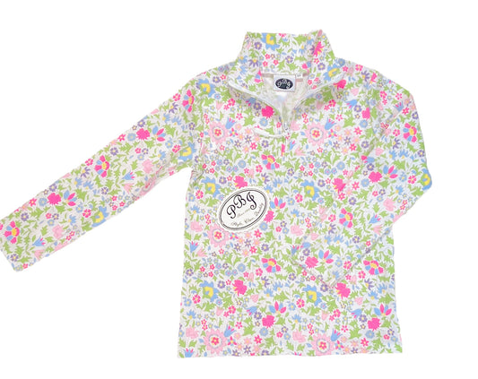 1/4 zipped pullover Floral !!