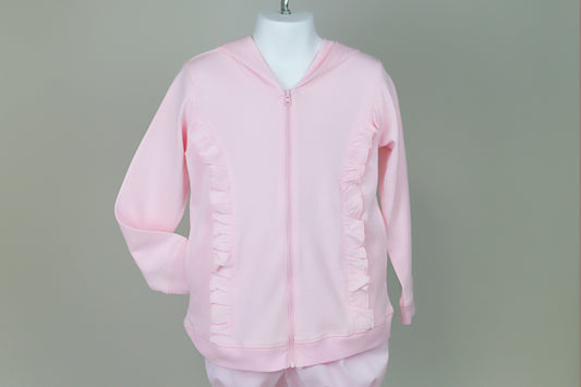 Pink ruffled hoodie jacket