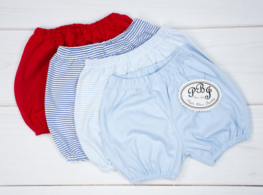 Pima diaper cover (red, royal stripes, blue stripes, solid blue)