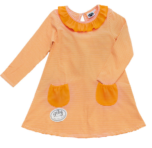 Tone-on-tone orange dress