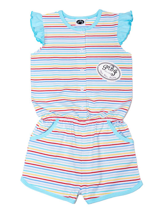 Multi stripes Girl Romper