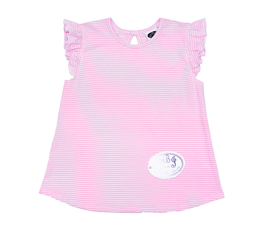 Pink stripes Flutter tee
