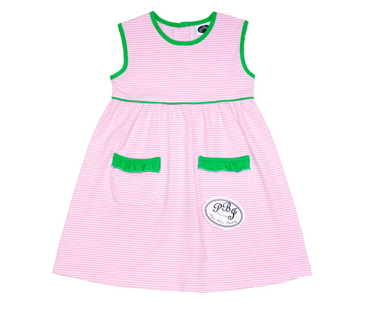 Pink stripes/ Emerald Lara dress
