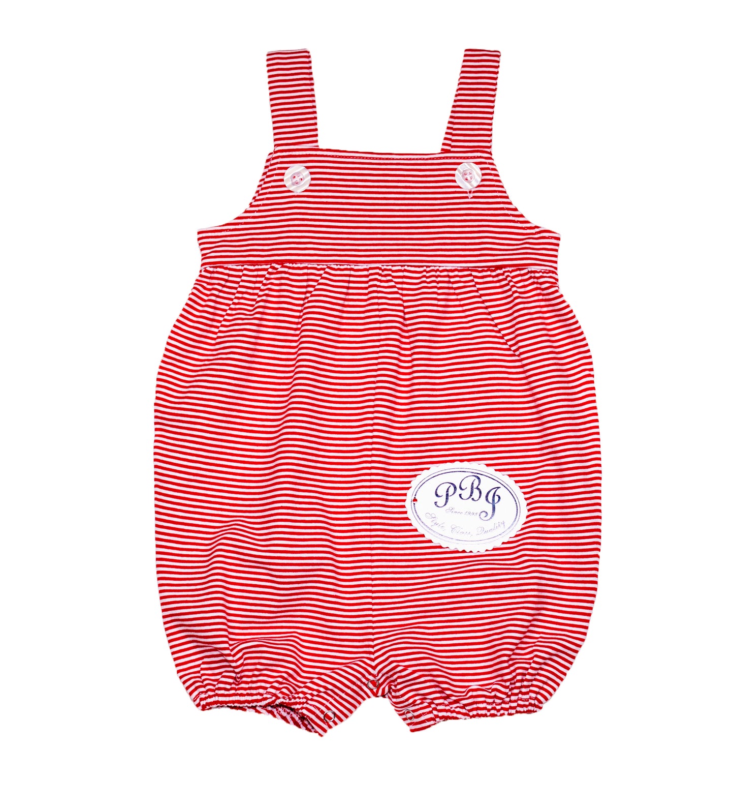 Red stripes short romper *