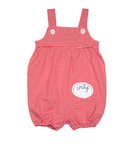 Red stripes short romper *