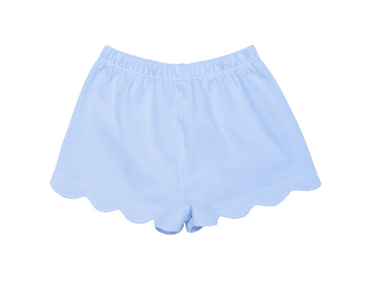 Solid Blue Scalloped shorts