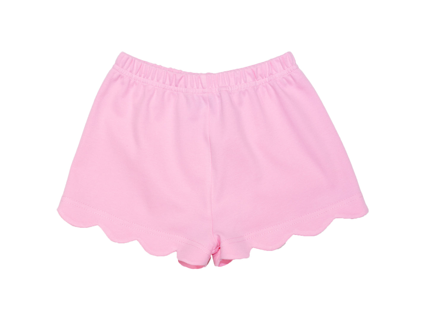 Solid Pink Scalloped Shorts