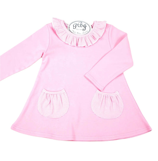 Swing top Pink w/ pink stripe pockets & ruffle