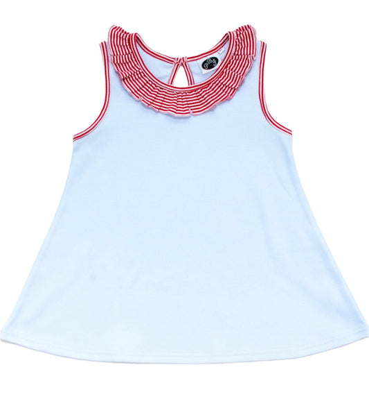 Swing top sleeveless - Blue/ red stripes*