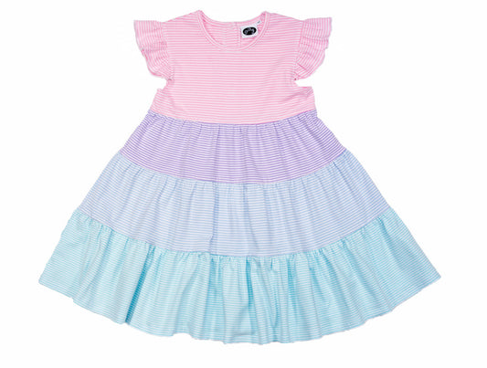 Swirly dress Pastel Stripes