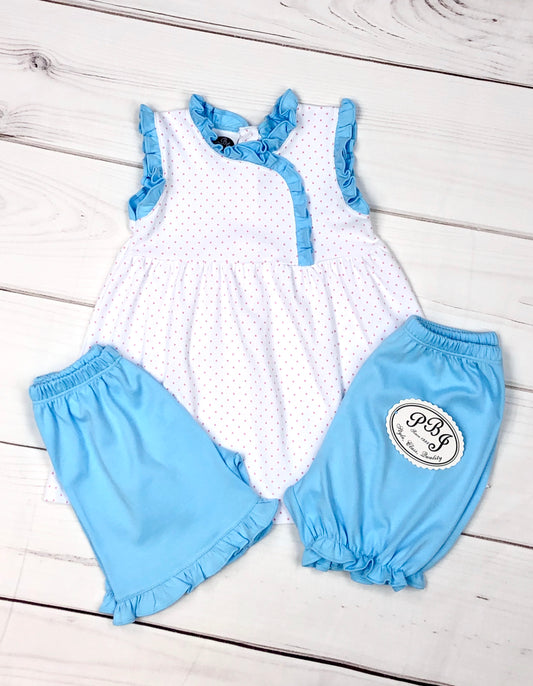 PIMA Eloise tunic bloomers set - Hot pink/ Turquoise