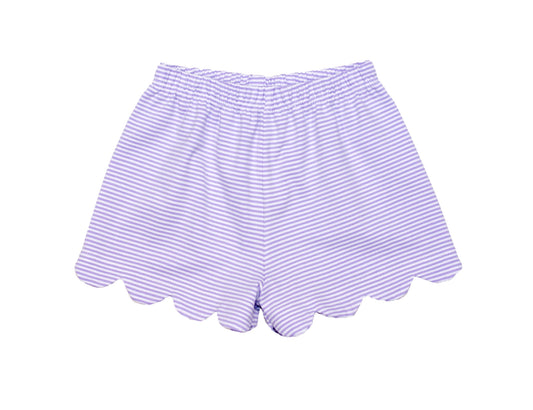 Lilac Stripe Scalloped shorts