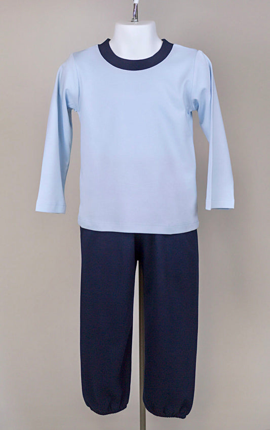 PIMA crewneck lounge set - Blue/ navy*