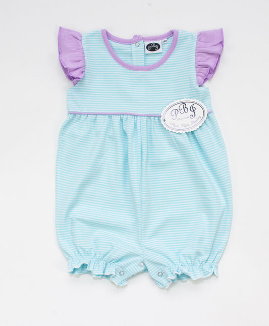 Girl Lilly bubble - Mint stripes/ lilac*