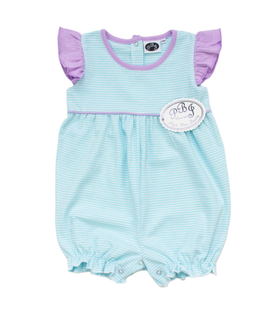 Girl Lilly bubble - Mint stripes/ lilac*