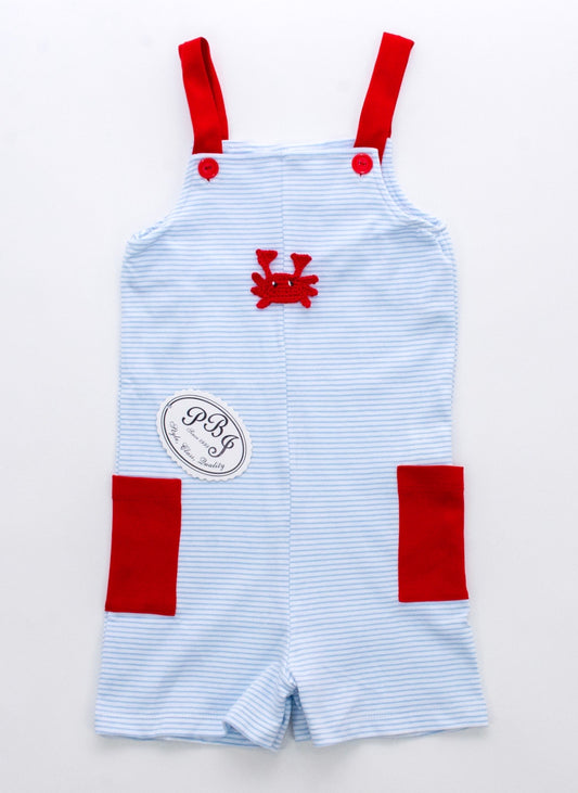 PIMA Harry sunsuit w/ pockets - blue stripes/ red