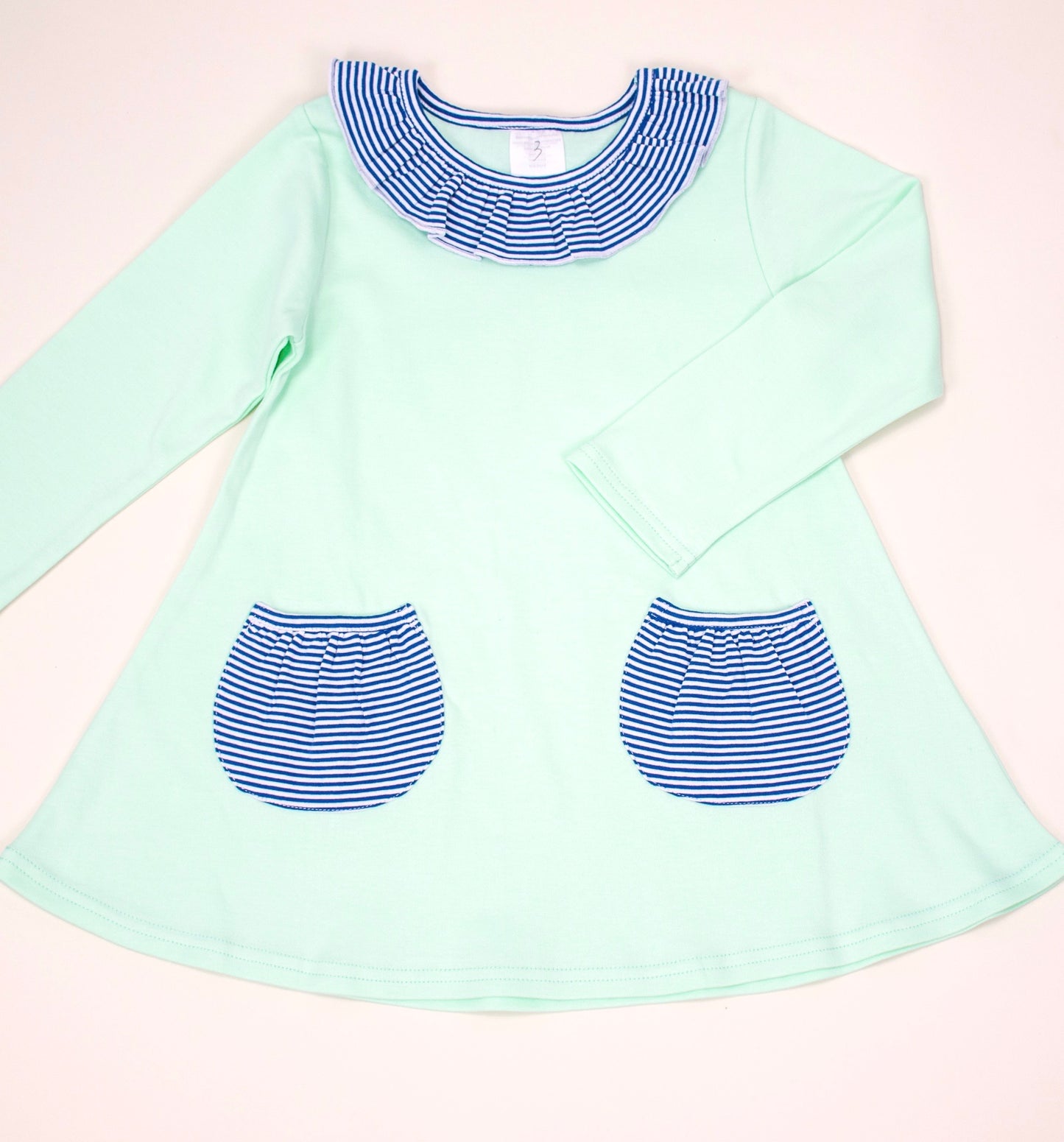 Swing Top w/ pockets Mint and navy stripes !!