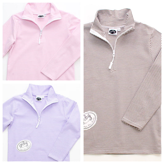 1/4 zipped pullover (pink, lilac and chocolate)