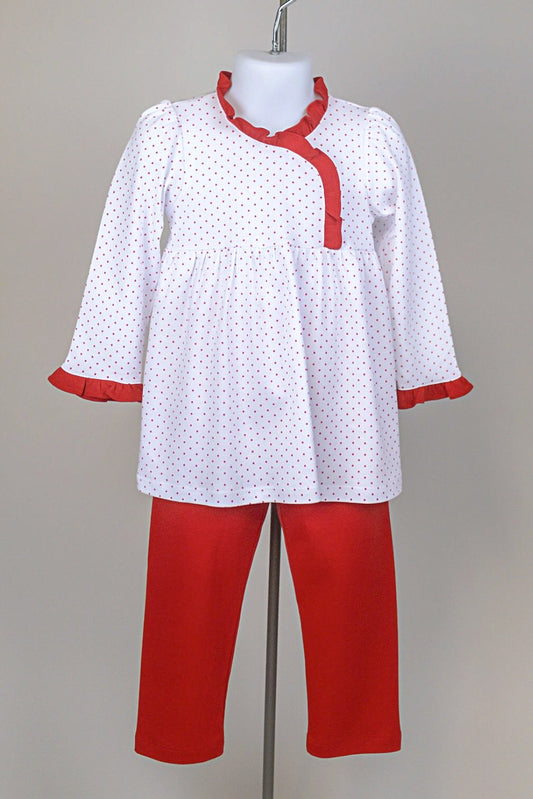 PIMA Eloise red bitty tunic/ girls slim pants
