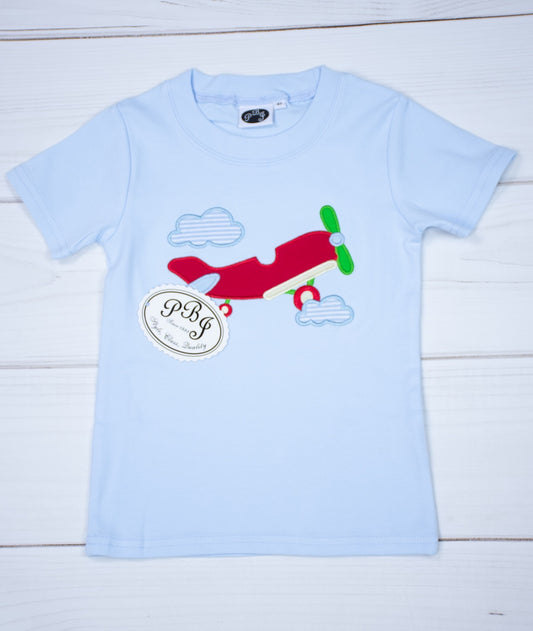 Blue T-shirt w/ applique / Plane*