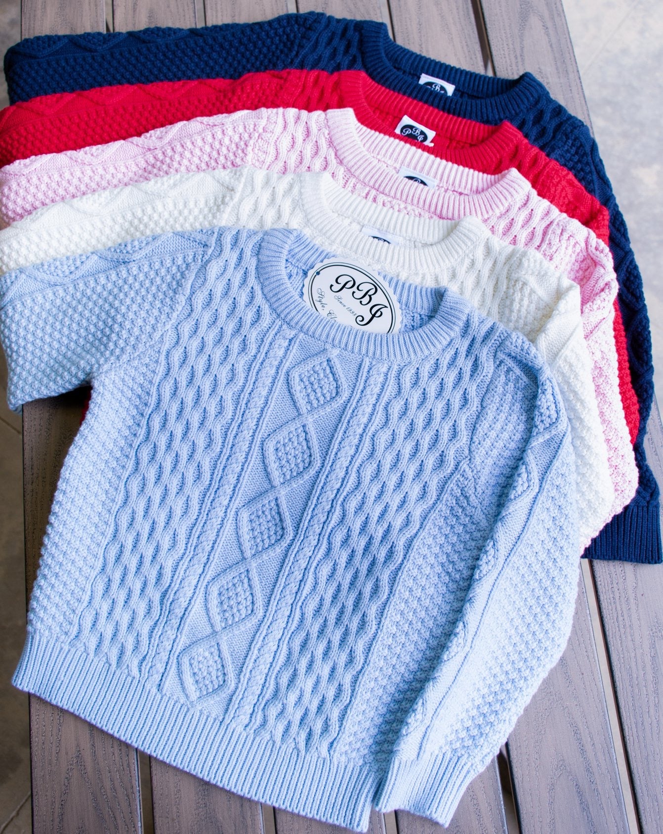 PBJ Cable knit sweaters**