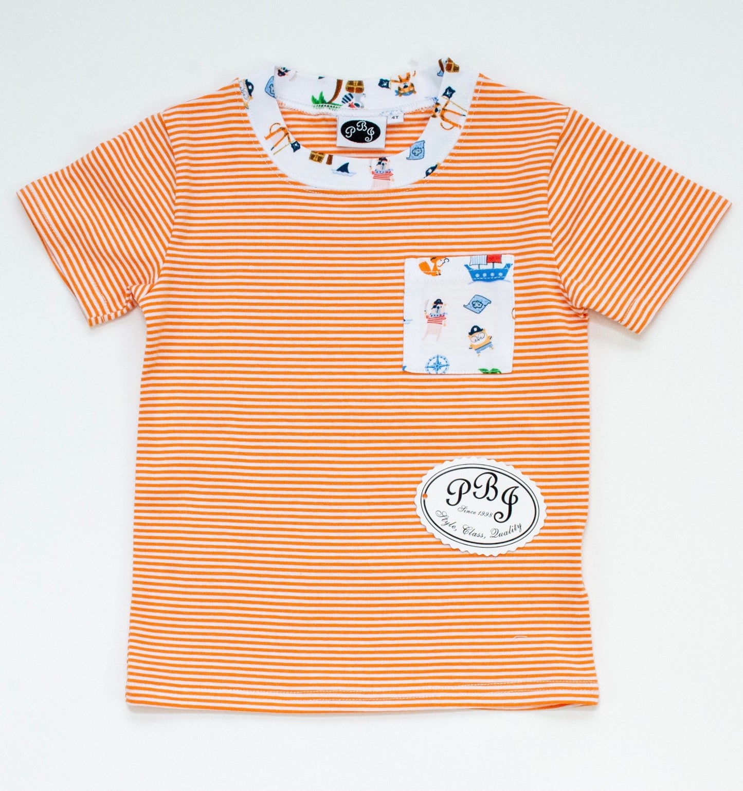 Pocket shirt - Orange stripes/ Pirates