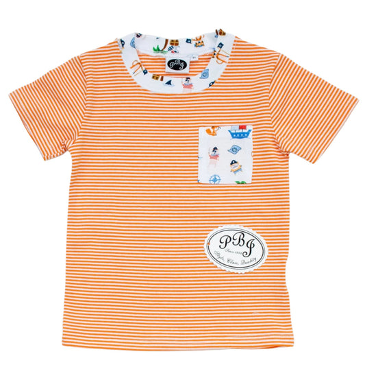 Pocket shirt - Orange stripes/ Pirates