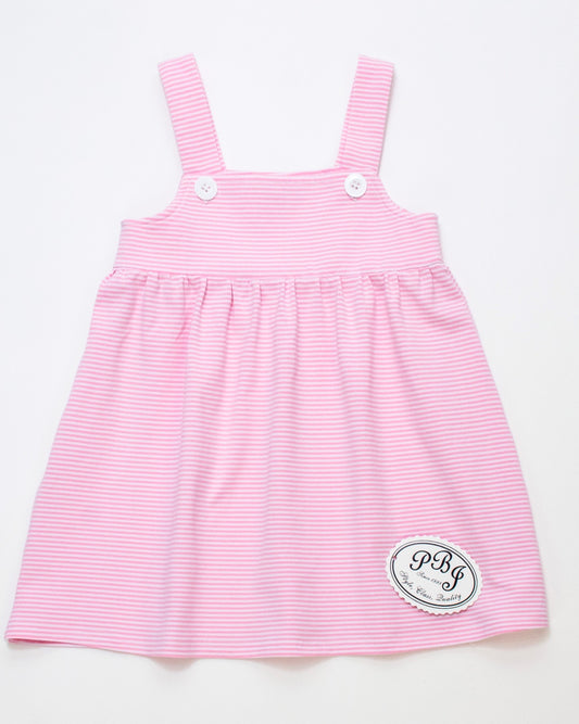 Knit Jumper dress - Pink stripe*