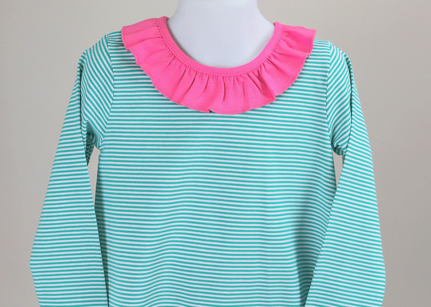 PBJ tunic Seagreen stripes/ raspberry